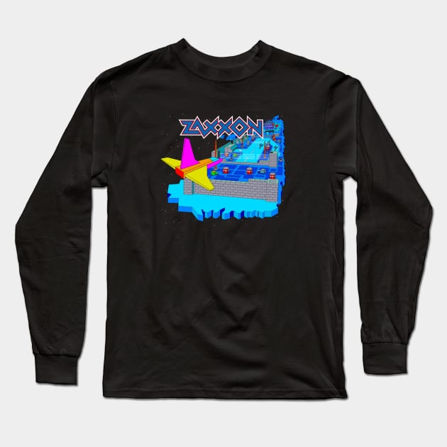 Mod.1 Arcade Zaxxon Space Invader Video Game Long Sleeve T-Shirt by parashop